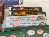(11) United States Mint Uncirculated Sets in Envelopes: 1993, 1994, 1995, 1996, 1997 (#518)