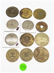 (12) Vintage Brothel Tokens From US Cities (#535)