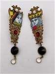 Vintage Pair of King and Queen of Hearts Costume Earrings