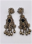 Silver Tone Drop Vintage Dangle Earrings