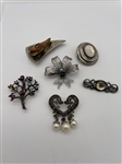 (6) Sterling Silver Brooches