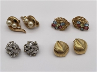 (4) Pairs Crown Trifari Earrings