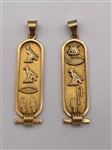 (2) 18k Gold Egyptian Pendants 