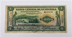 Guatemala, Banco Central 1942 1 Quetzal Banknote