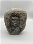 Granite Etched Sculpture Chief Joseph Nez Perce