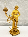 Cold Painted White Metal Figural Lamp