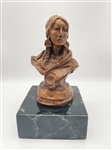 After Charles Marion Russell "A Pigean Woman" on Marble Base
