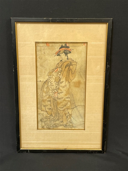 Japanese Woodblock Matted and Framed