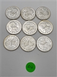 (9) 1967 Mexico Un Peso .100 Uncirculated Condition (#312)