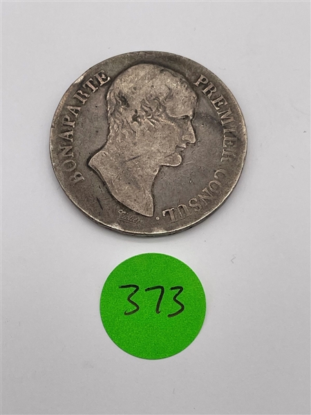 1803 France AN12 5 Francs .900 Silver (#373)