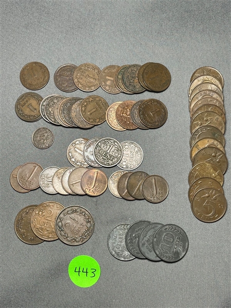 (58) Netherlands Bronze 1/2, 1, 2 1/2, 5, 10 Cent Coins (#443)