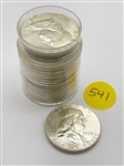 1963 Franklin Half Dollar Roll BU 90% Silver (541)