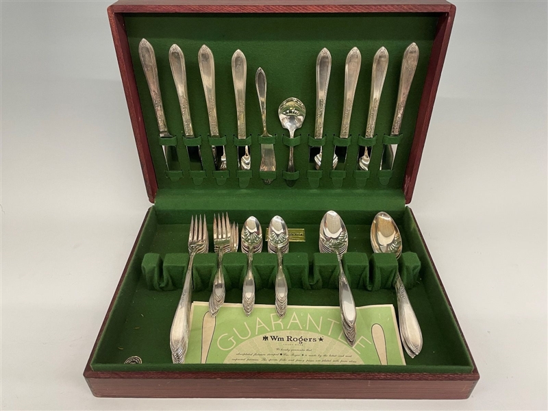 William Rogers A1 Plus Silver Plate Flatware Set With Case