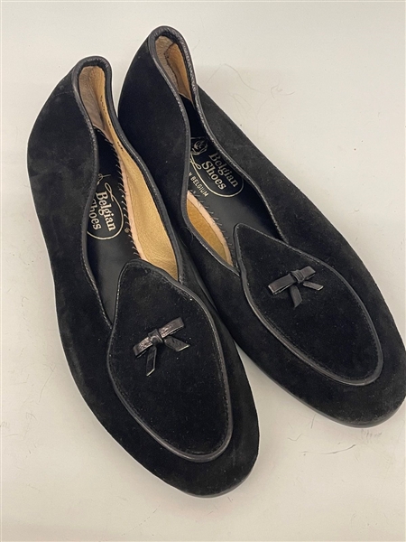 Belgian Shoes Black Suede Travelette Loafers