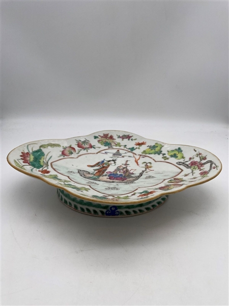 Chinese Famille Rose Footed Dish c1900s