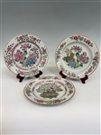 (3) Chinese Famille Rose Plates