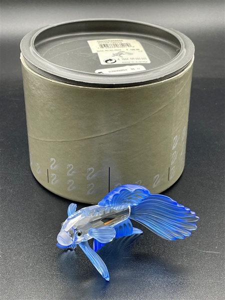 Swarovski Crystal Siamese Fighting Fish Blue With Box