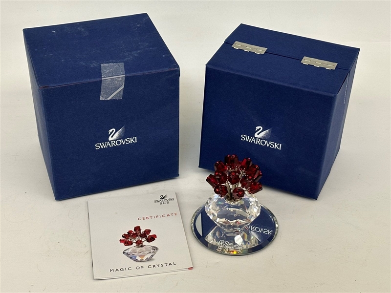 Swarovski Crystal Society 15 Yr. Anniversary Flowers With COA and Box