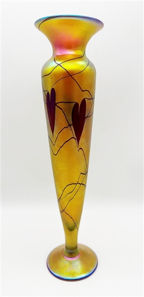 Lundberg Studios Heart and Vine Large Trumpet Vase