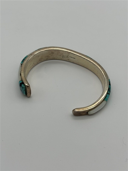 Wilbur Yazzie Turquoise Sterling Silver Cuff Bracelet