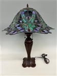 Leaded Shade Table Lamp Unusual Shape