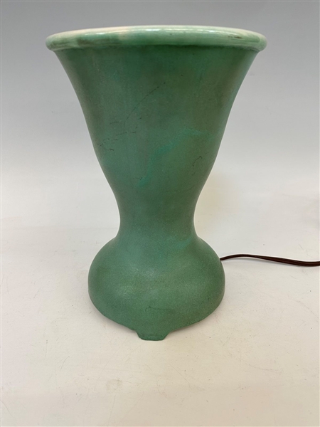 Muncie Art Pottery Green Matte Lamp  