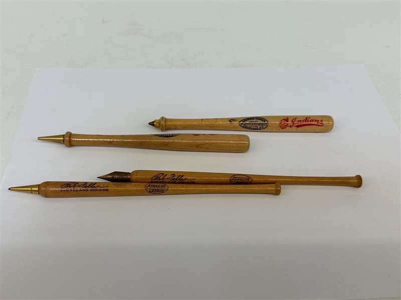 Cleveland Indians Wooden Pens and Pencils Bob Feller