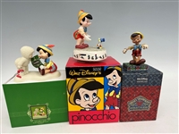 (3) Walt Disney Pinocchio Figures With Boxes