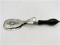 Silverplate Asparagus Server With Wood Handle Hallmarked