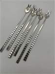 (6) Mexico Sterling Silver Taxco Cocktail Forks