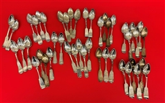 (45) Coin Silver Spoons With Makers and Retailers Marks