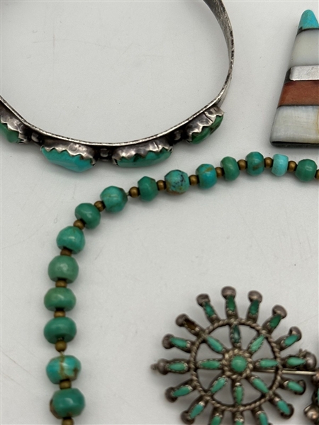 Native American Sterling Silver Turquoise Jewelry Lot