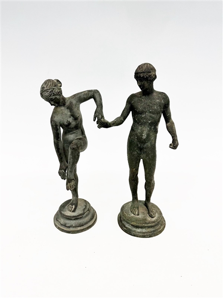 (2) Bronze 19th Century Figures Male and Female Nudes