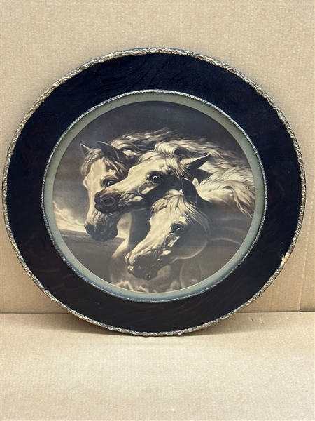 Framed Engraving Round "The Pharohs Horses"