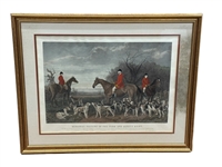Engraving "Memorial Picture of the York and Ainsty Hunt" Charles G. Lewis 1871