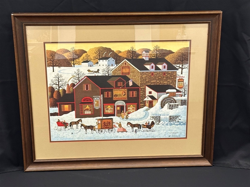 Charles Wysocki Lithograph "Pages Bake Shoppe" S/N Framed With COA