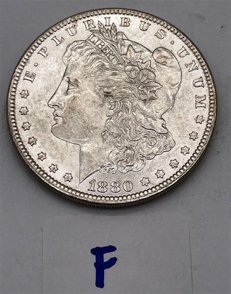 1880-P Morgan Silver Dollar (F)