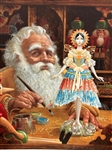 James Christensen S/N Lithograph "The Gift For Mrs. Claus" 1985