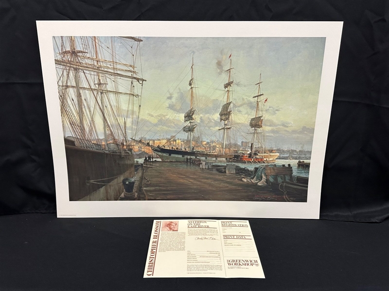 Christopher Blossom S/N Lithograph "Allerton on the East River" 1985