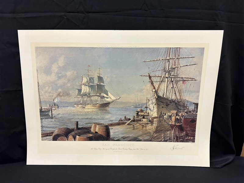 John Stobart S/N Lithograph "San Francisco The Flying Cloud Arriving in Port" 