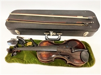 Jacobus Stainer Copy Labeled Violin 1645 With 2 Unsigned Bows and Case