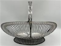 Large Silver Plate Reticulated Handled Fruit Basket