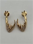 14k Gold Pave Set Diamond Custom Earrings