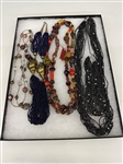 (4) Chunky Costume Beaded Stone Necklaces