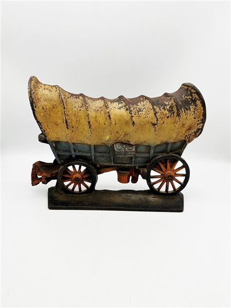 Cast Iron Original Paint Conestoga Wagon Doorstop