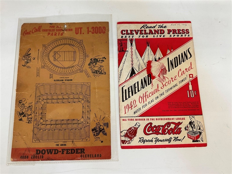 1942 Cleveland Indians Scorecard, Dowd-Feder Cleveland Stadium Advertisement