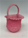 Fenton Glass Pink Satin Poppy Basket