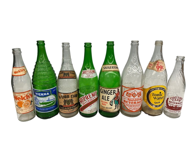 (8) Vintage Bevereage Soda Bottles