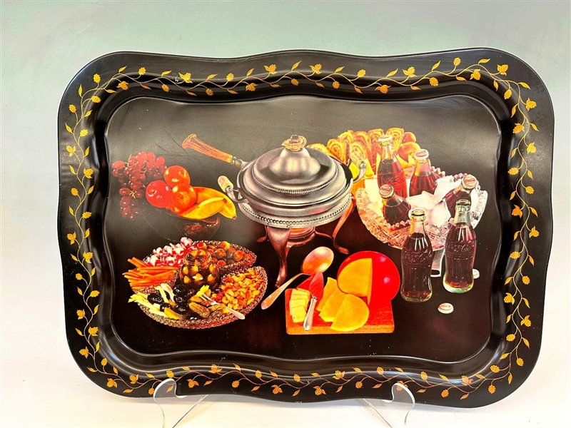 1950s Coca-Cola Serving Tray Features Fondue and Coke in Bottles