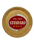 Standard Beer Chalkware Barrel End Advertising Display